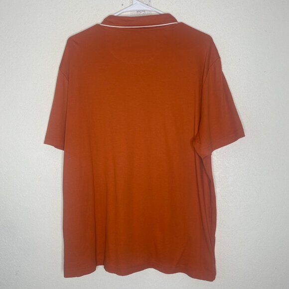 Untuckit Altava Johnny‎ Collar Orange Polo Shirt Mens  XL Cotton Casual - Picture 7 of 13